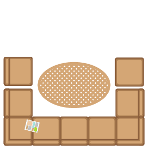 two chairs at a small table